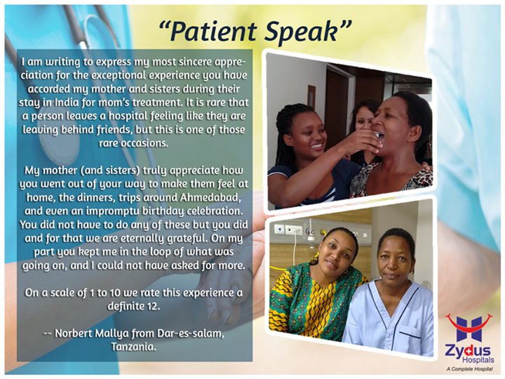 #PatientSpeak #ZydusHospitals #Ahmedabad #GoodWords #Testimonials