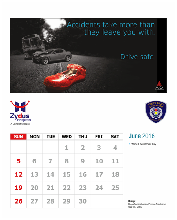 In this month of #June, let's pledge to drive safe.

#DriveSafe #TrafficAwareness #ZydusHospitals #Ahmedabad