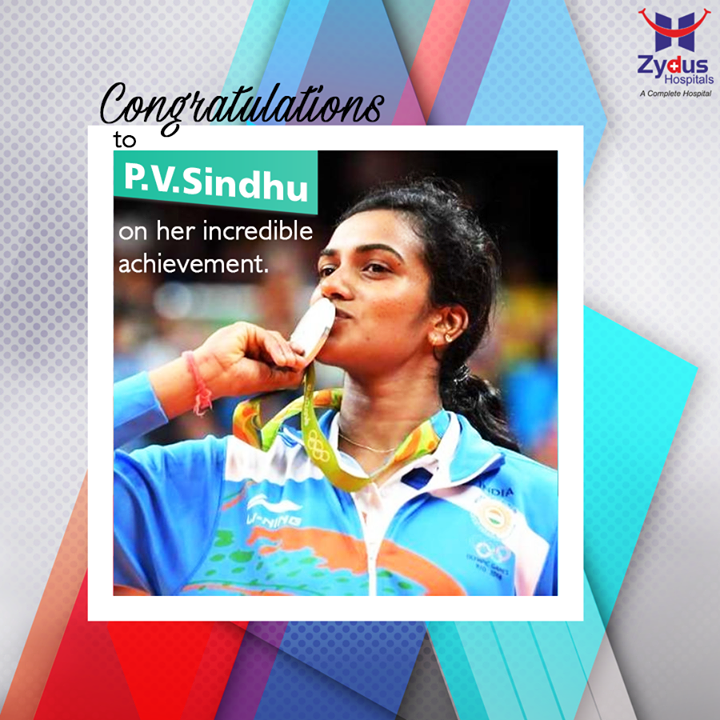 Congratulations to the #SuperGirl P V Sindhu on the #SilverMedal! 

#ZydusHospitals #Ahmedabad #PVSindhu #RioOlympics #IndiaAtRio