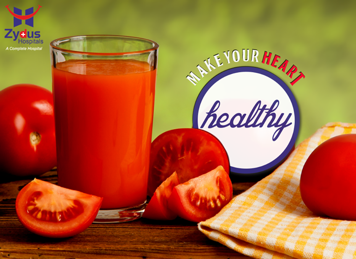 The tomato juice is super food for your heart. Based on a Harvard investigation almost all sorts of tomatoes are a great source of vitamins A and C, provide an excellent source of potassium, and make up a top supply of lycopene.

#HealthyHeart #HealthyYou #ZydusCares #ZydusHospitals #Ahmedabad