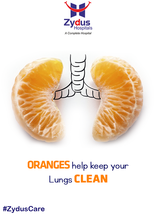 Eat oranges to keep your #lungs clean and free from any disease.

#BenefitsOfOrange #OrangeBenefits #ZydusCares #ZydusHospitals #Ahmedabad