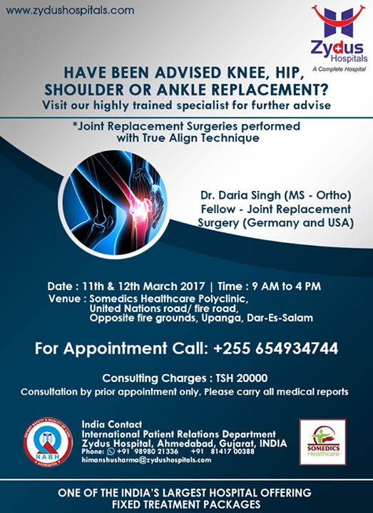 Visit our specialists for an advise on join replacement surgery performed with #TrueAlignTechnique.

#ZydusHospitals #Ahmedabad #Gujarat