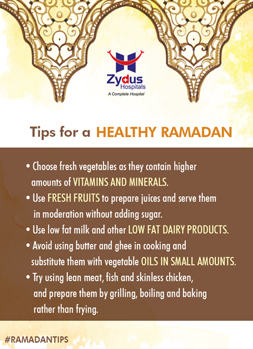 :: Tips for a healthy ramadan ::

#RamadanTips #HappyRamadan #Ramadan #Gujarat #ZydusCares #ZydusHospitals