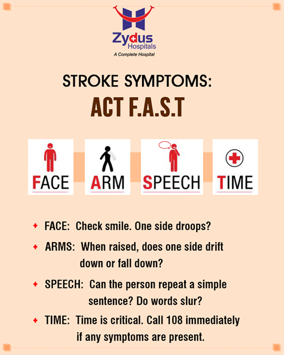 It is a simple test to check severity: FAST

#ZydusHospitals #ZydusCare #StayHealthy #Ahmedabad