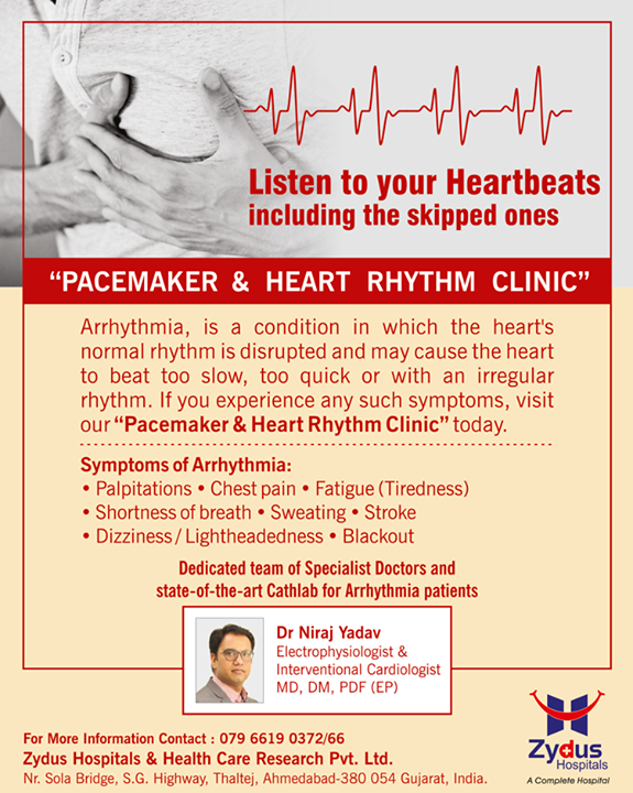 Listen to your heartbeats including the skipped ones.

#Heartbeats #HeartCare #HealthyYou #ZydusHospitals #ZydusCare #StayHealthy #Ahmedabad