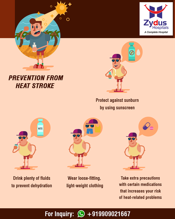 Heatstroke is a condition caused by your body overheating, usually as a result of prolonged exposure to or physical exertion in high temperatures. #PreventHeatStroke

#Amdavad #HeatStroke #Summers #ZydusHospitals #ZydusCare #StayHealthy #Ahmedabad