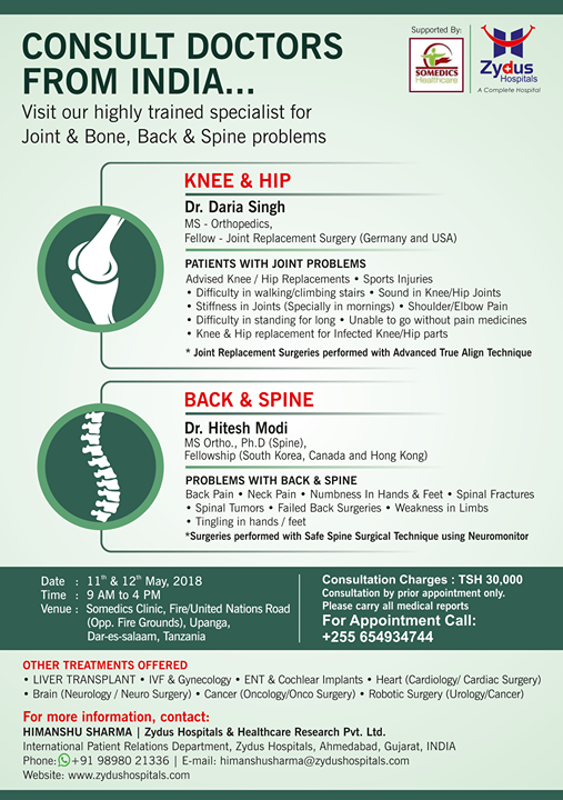 :: Consult Doctors from India ::

Visit our highly trained specialist for Joint & Bone, Back & Spine problems

#ZydusHospitals #StayHealthy #Ahmedabad #GoodHealth
