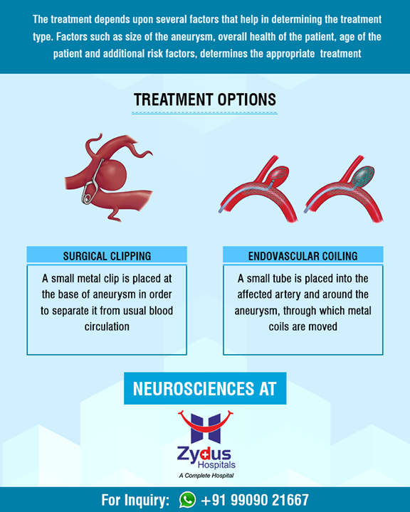 A neurologist, in collaboration with a neurosurgeon or interventional neuroradiologist, can help you determine which treatment is appropriate for you.

#NeuroSciences #ZydusHospitals #StayHealthy #Ahmedabad #GoodHealth
