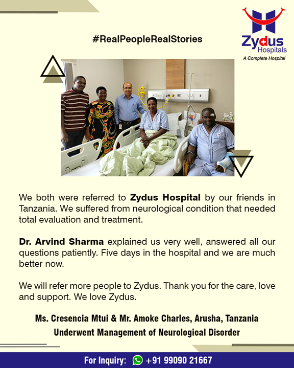 We believe in spreading smiles of Good Health!

#RealPeopleRealStories #ZydusHospitals #StayHealthy #Ahmedabad #GoodHealth #PatientTestimonials #Testimonials