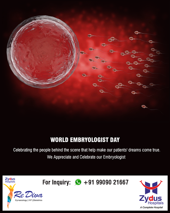 Celebrating the people behind the scene that help make our patients' dreams come true. We Appreciate and Celebrate our Embryologists! 

#WorldEmbryologistDay #ZydusHospitals #StayHealthy #Ahmedabad #GoodHealth