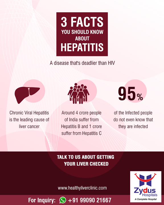 Let’s join together​ ​for raising awareness about #Hepatitis.

To know more on liver diseases, click - healthyliverclinic.com

#HealthyLiver #StayHealthy #WorldHepatitisDay #ZydusHospitals #Ahmedabad #Gujarat #GoodHealth #HealthyLiverHealthyLife
