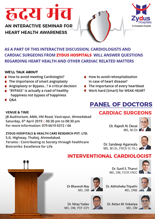 An interactive seminar for heart health awareness! 

#ZydusHospitals #Ahmedabad #GoodHealth #WeCare