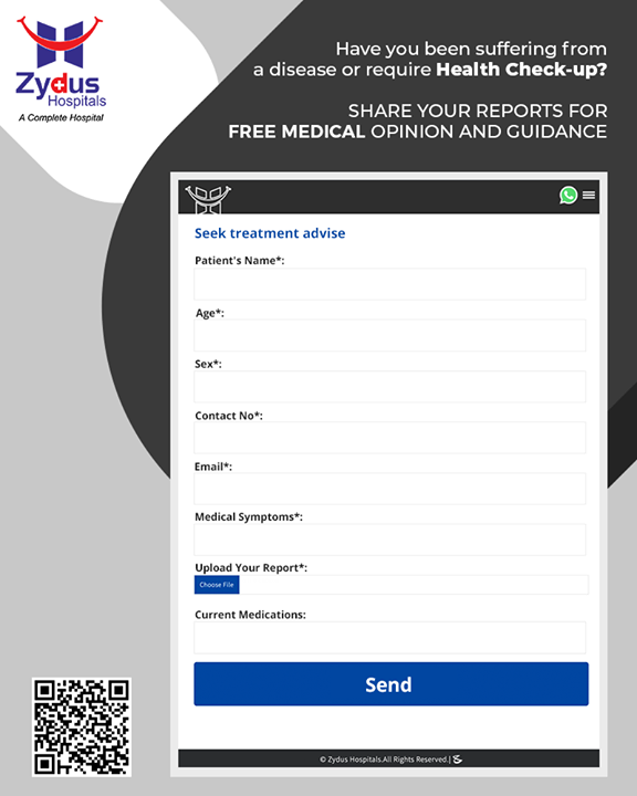 Share your reports with us to get FREE medical opinions & guidance! 

#ZydusHospitals #StayHealthy #Ahmedabad #GoodHealth #WeCare #HealthCheckUp #CheckUps