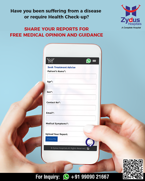 Share your reports with us to get FREE medical opinions & guidance! 

#ZydusHospitals #StayHealthy #Ahmedabad #GoodHealth #WeCare #HealthCheckUp #CheckUps