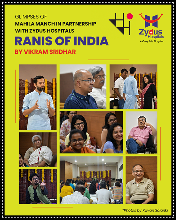 Glimpses of Mahila Manch organized session in association with Zydus Hospitals The Ranis of India, a storytelling performance by Vikram Sridhar based on various traditions of stories -- oral, folk, mythical and historical collections from numerous travels and research done over the last few years on the lesser known or completely forgotten women rulers of this wonderful country.

#TheRanisOfIndia #StoryTelling #Mahilamanch #Vikramsridhar #ZydusHospitals #StayHealthy #Ahmedabad #GoodHealth