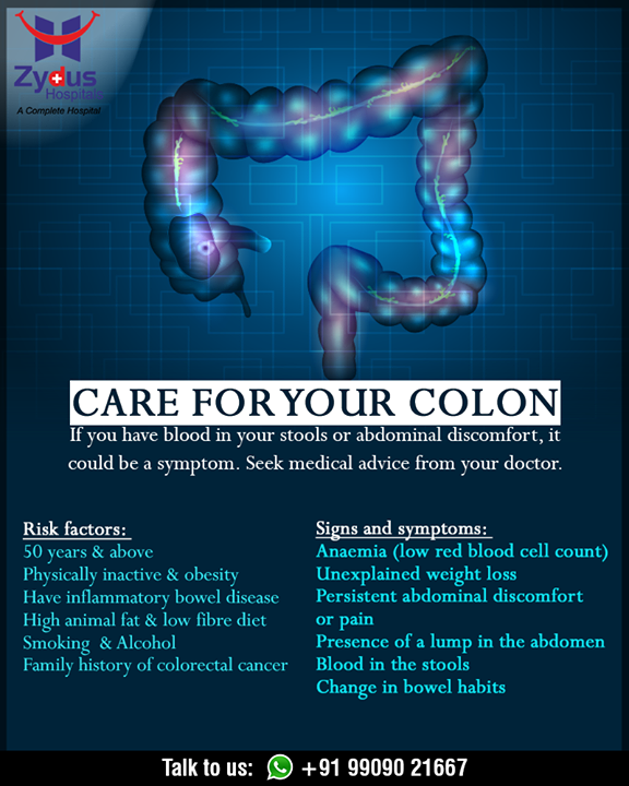 Care for your COLON! Don't ignore the blood in your stool, it could be an important symptom!

#COLONCare #ZydusHospitals #Recruitment #Ahmedabad #Gujarat