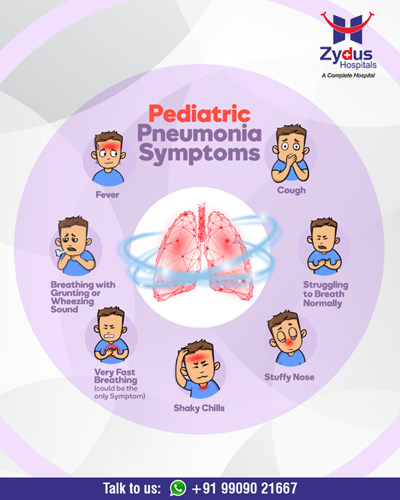 Symptoms of pediatric pneumonia depend on the cause of the infection and several other factors, including the age and general health of the child. 

#PediatricPneumonia #Pneumonia #GoodHealth #StayHealthy #ZydusCare #ZydusHospitals #Ahmedabad #Gujarat