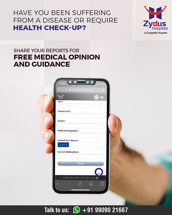 Share your reports with us to get medical opinions & guidance!

#ZydusHospitals #StayHealthy #Ahmedabad #GoodHealth #WeCare #HealthCheckUp #CheckUps