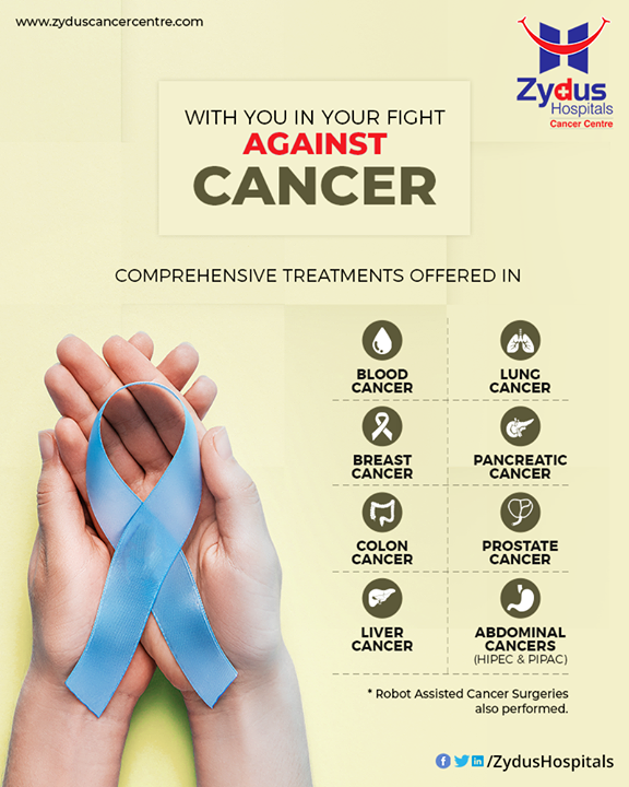 Zydus Hospitals offers you comprehensive treatments against cancer that aid you & your morale in the fight against cancer!

#CancerCentre #ZydusCancerCentre #CancerCare #ZydusCare #ZydusHospitals #Ahmedabad #Gujarat