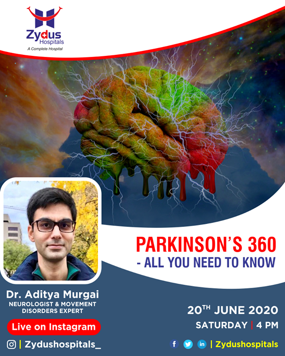 Nerve cell damage in the brain causes dopamine levels to drop, leading to the symptoms of Parkinson's. Parkinson's often starts with a tremor in one hand. Other symptoms are slow movement, stiffness, and loss of balance. Medication can help control the symptoms of Parkinson's.

Join us for the #InstaLive session with Dr. Aditya Murgai, Neurologist & Movement Disorders Expert, Zydus Hospitals, Ahmedabad, and learn about Parkinson's 360- all you need to know.

20th June, 2020 - Saturday @ 4 PM IST

#Parkinson #Neurologist #MovementDisordersExpert #ZydusHospitals #Ahmedabad #SmileofGoodHealth