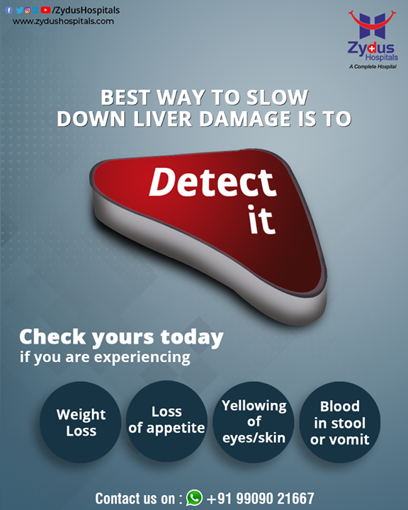 Liver failure occurs either suddenly (acute) or gradually (chronic). Hence, precaution and early detection are always better than a delayed cure. Detect liver damage through these following symptoms and slow down your liver damage.

#Liver #LiverDiseases #LiverFailure #LiverClinic #LiverCirrhosis #LiverRegeneration #LiverTransplantation #ZydusHospitals #Ahmedabad #GoodHealth #BestHospital #BestHospitalinIndia