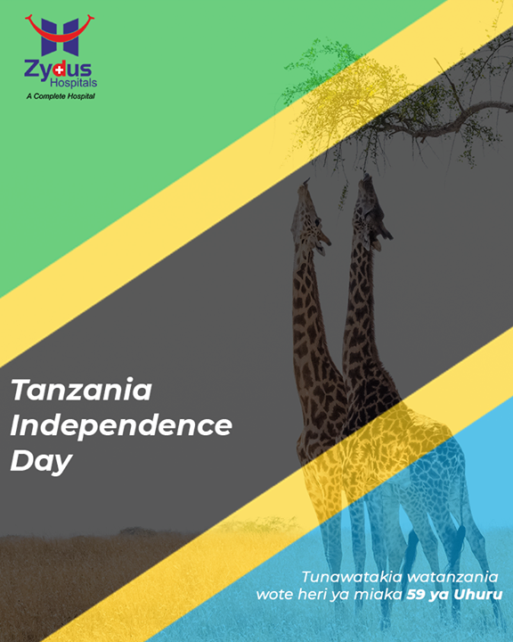 Happy Independence Day to our beloved Tanzanians! This day commemorates the event when the colony of Tanganyika (today Tanzania) declared its independence from the colonial rule.

Tunawatakia watanzania wote heri ya miaka 59 ya Uhuru

#ZydusHospitals #TanzanianIndependenceDay #HappyIndependenceDay #Tanzania #welovetanzania #MultiSpecialtyHospital #AhmedabadHospital #BestHospitalInAhmedabad