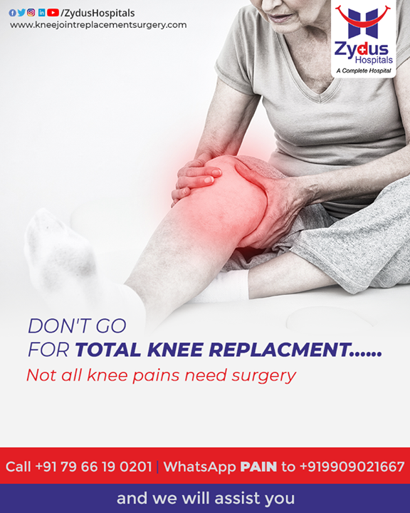 The decision to have total #kneereplacementsurgery should be a well thought one. Not every cause leads to a total knee replacement surgery, severe #kneepain or stiffness that limits everyday activities is one of the signs but normal knee pain can also be treated by medications or #physiotherapy. 

We are here to assist you, Call or WhatsApp on: +919909021667

#ZydusHospitals #Healthcare #Bones #Orthopedics #JointReplacement #KneeSurgery #TKR #TotalKneeReplacement #OneDayTKR #Ahmedabad