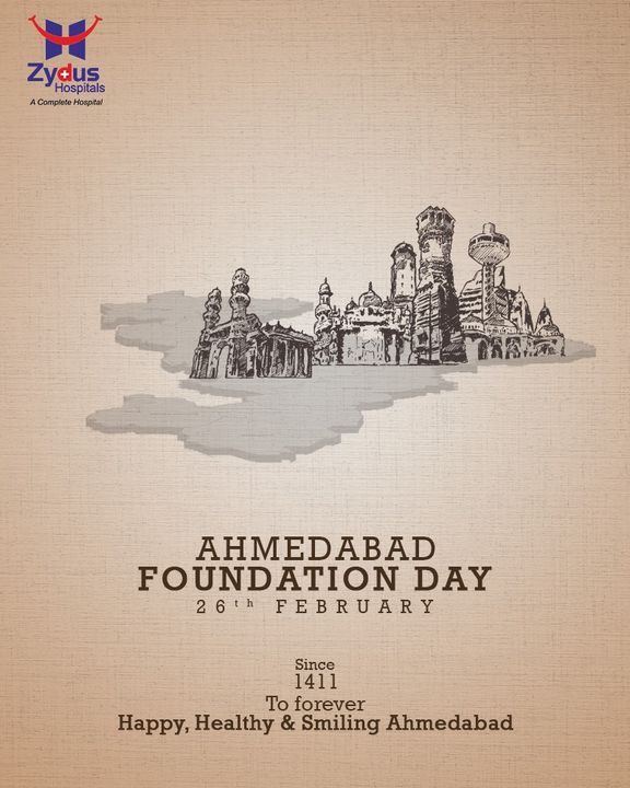 Since 1411..
To forever
Happy, Healthy & Smiling Ahmedabad.

#HappyBirthdayAhmedabad #AhmedabadFoundationDay #AhmedabadFoundationDay2021 #AhmedabadSthapanaDivas #ZydusHospitals #BestHospitalinAhmedabad #Ahmedabad #GoodHealth