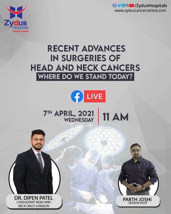 Robotic surgery and image-guided surgery are just few of the many advancements that have been know to be used as minimal invasive surgery in selected patients. When it comes to head & neck cancers, no chances can be taken and hence recent advancements have proved really successful.

Join the informative FB Live Session with Dr. Dipen Patel, Consultant Head & Neck Onco Surgeon, to know more about the coming age of Advanced Surgeries, at 11 AM on 7th April. 

#ZydusHospitals #CancerCentre #HeadSurgery #NeckSurgery #InvasiveSurgery #NeckCancer #HeadCancer #Oncolgist #Surgery #Surgeons #Cancer #CancerousDiseases #BeatCancer #CancerAwareness #CancerDoctors #HealthCare #StayHealthy #ZydusCare  #BestHospitalinAhmedabad #Ahmedabad #GoodHealth #ZydusCancerCentre #CancerHospital