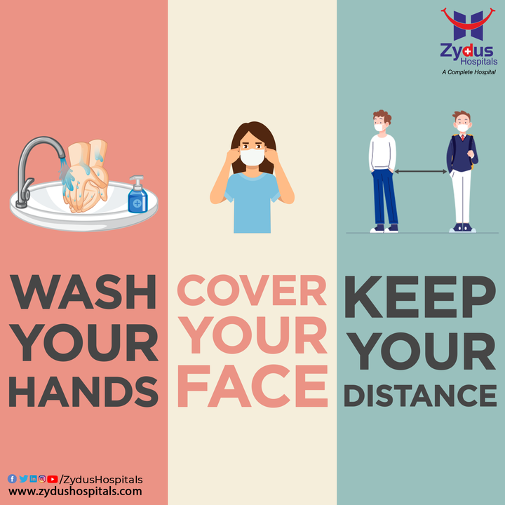 COVID-19 is not over yet. Vaccines are a relief but we can't afford to be careless.
Wash your hands regularly or sanitize them, wear a mask every time you are outside and maintain social distancing.

Get vaccinated when your turn comes and we hope everything resumes to normal soon.

#ZydusHospitals #StaySafe #CoronaVirus #Covid19 #WearAMask #SocialDistancing #Vaccine #StayAtHome #HealthCare #StayHealthy #ZydusCare #Ahmedabad #Gujarat #BestHospitalinAhmedabad