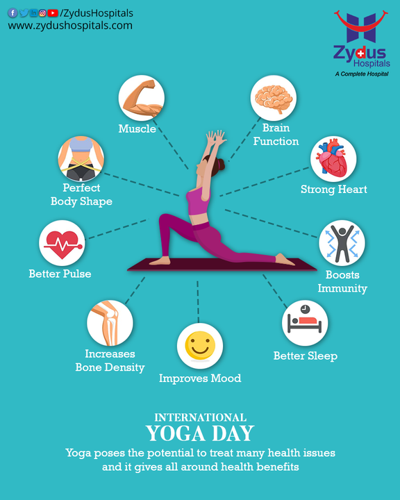 Strive to be fit with Yoga by practising this age old physical, mental & spiritual practice that reduces stress, improves immunity, lung functions and much more. Adopt the goodness of Yoga & instill the healthy happiness into your life with benefits that are tenfold.

#internationalyogaday #internationalyogaday2021 #internationaldayofyoga #yoga  #yogaday #yogapractice #worldyogaday #fitness #meditation #yogaworld #healthylifestyle #yogatime #yogaathome #yogaforall #yogainspiration #ZydusHospitals #HealthCare #StayHealthy #ZydusCare #BestHospitalinAhmedabad #Ahmedabad #GoodHealth