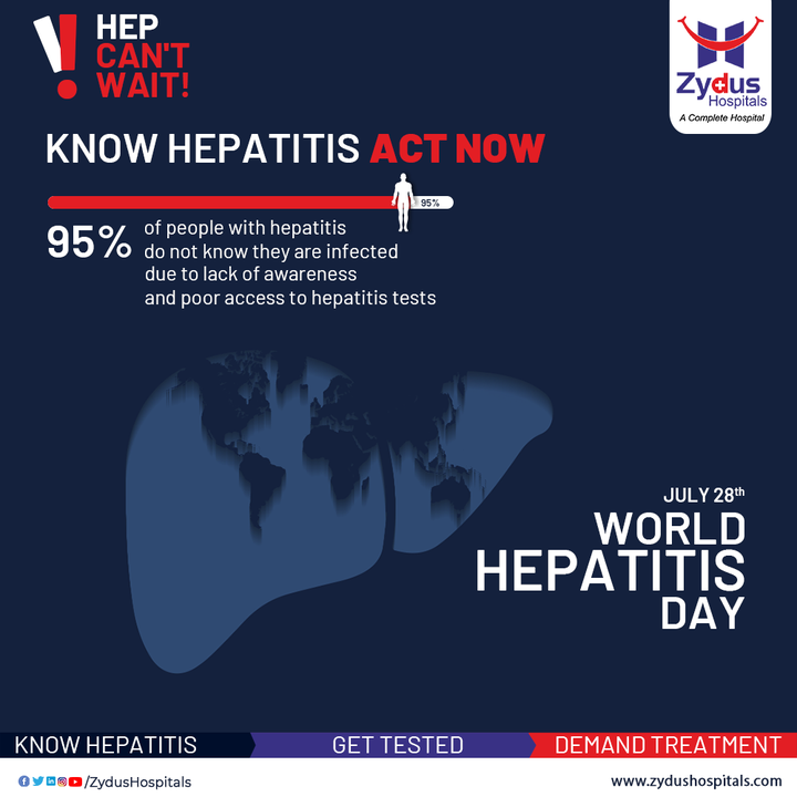 World Hepatitis Day is observed this year to convey the urgency of efforts needed by all of us to eliminate hepatitis as a public health threat.

Get Tested & Get Treated for viral hepatitis and for inflammation in the liver which can also lead to liver cancer. 

#Hepatitis #WorldHepatitisDay #Liver #LiverDiseases #Hepatologist #HepatitisAwareness #HepatitisB #ViralHepatitis #HepatitisAwareness  #ZydusHospitals #Health #HealthCare #HealthyHeart #StayHealthy #ZydusCare #Ahmedabad #Gujarat #BestHospitalinAhmedabad