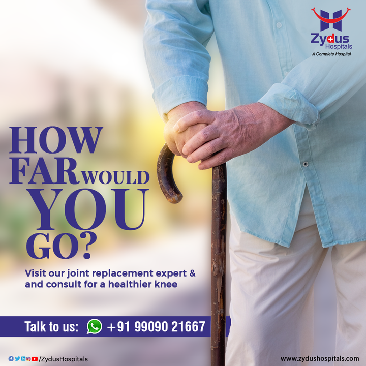 Joint Pain is something that becomes worse over time and it is necessary to be treated in early stages. Minor Knee pain might respond well to physical therapy. But, severe joint pain requires expert's attention.

If you are suffering from Joint Pain for long, cover the distance that leads you towards an accurate treatment and visit Zydus Hospitals.

Our Joint Replacement Experts can help you lead a life with healthier knees.

#JointPain #JointReplacement #Knee #KneePain #KneeReplacement #KneeSurgery #Arthritis #ArthriticKnee #ZydusHospitals #HealthCare #StayHealthy #ZydusCare #BestHospitalinAhmedabad #Ahmedabad #GoodHealth