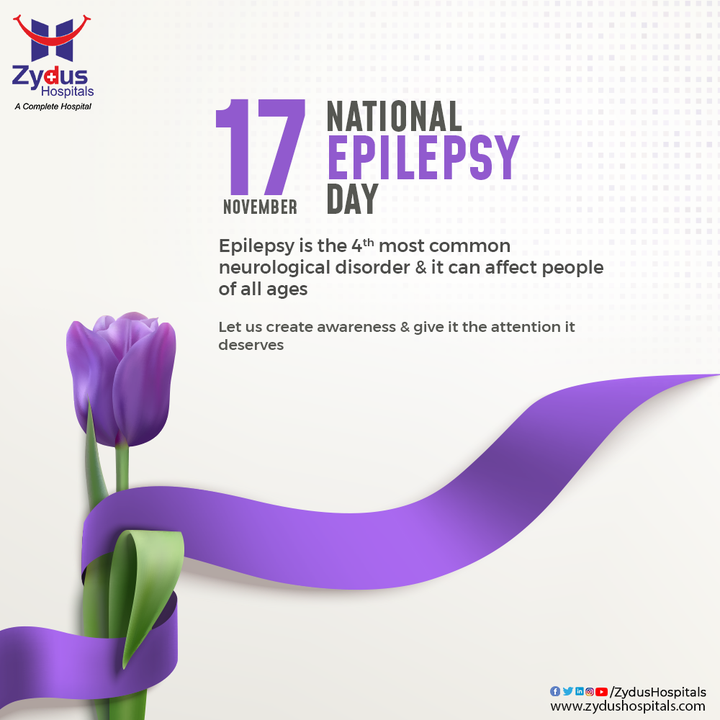 Epilepsy is characterized by recurrent seizures, which are brief episodes of involuntary movement that may involve a part of the body (partial) or the entire body (generalized) and are sometimes accompanied by loss of consciousness and control of bowel or bladder function.

Although many underlying disease mechanisms can lead to epilepsy, the cause of the disease is still unknown in about 50% of cases globally.

It needs to be treated with utmost caution. Let us pledge to create awareness and give Epilepsy the attention it deserves.

#Epilepsy #NationalEpilepsyDay #EpilepsyDay #AwarenessCampaign #MentalHealth #NeuroScience #Neurology #NervousSystem #ZydusHospital #ZydusFamily #StayHealthy #ZydusCare #BestHospitalinAhmedabad #Ahmedabad
