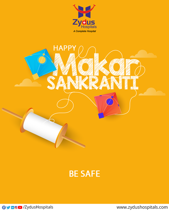 Zydus Hospitals wishes you all a happy & safe Makar Sankranti.

While celebrating the festival, do not become negligent about safety. Remember that happiness follows when you are hale & hearty.

#StaySafe #BeSafe #SafetyIsMust #CelebrateWisely #MakarSankranti #HappyMakarSankranti #Uttarayan #Uttarayan2022 #KiteFestival #BestWishes #FestiveGreeting #ZydusHospitals #ZydusCancerCentre #StayHealthy #ZydusCare #BestHospitalInAhmedabad #Ahmedabad