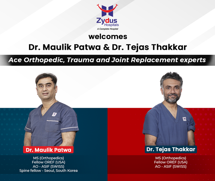 Zydus Hospitals wholeheartedly welcomes Dr. Maulik Patwa & Dr. Tejas Thakkar to the family. The ace orthopedics, trauma and joint replacement experts are there to reduce your sufferings linked to bones and joints.

You can meet them at Zydus Hospitals, Ahmedabad.

To book appointments, call +917966190201

#Orthopedics #Trauma #JointReplacement #FractureSurgery #KneeReplacement #HipReplacement #Doctors #Surgeons #JoiningAnnouncement #ZydusFamily #ZydusHospitals #BestHospitalInAhmedabad #Gujarat