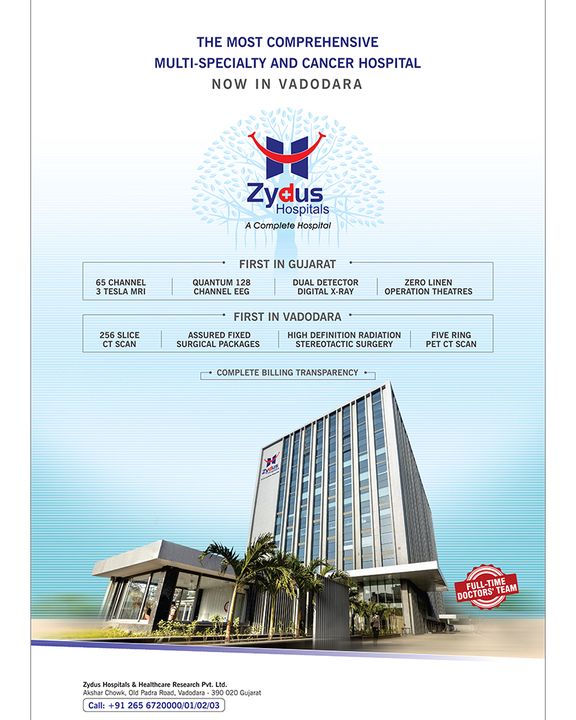 It's always a delight being 'the first of the tribe'.
We are elated to share that the most comprehensive multi-speciality & cancer hospital is now in Vadodara. 

At Zydus Hospital, we strongly believe that right care is the best cure and hence we are now all set to offer the excellent, comprehensive, multiple speciality & cancer care in Vadodara.

#CancerCare #CancerHospital #MedicalExcellence #NowInBaroda #NowInVadodara #Vadodara #Baroda #NewOpening #EmergencyCare #CriticalCare #GoodNews #ZydusHospitals #ZydusCare #BestHospitalInAhmedabad #Gujarat