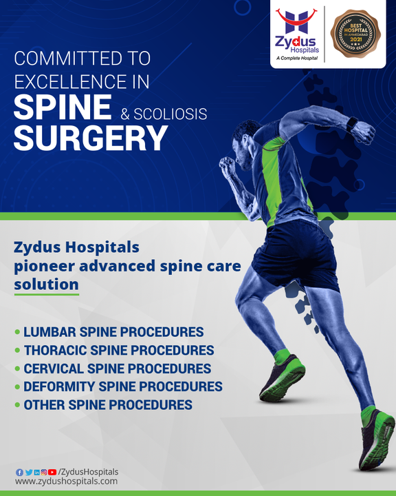 Still wondering why is spinal health so important? 

It's because Spine controls vital functions of the body. It is spine which provides the structural support to body and helps to maintain the upright posture. It protects spinal cord & nerve roots assisting a person to move and perform everyday tasks.

It makes us delighted to share that Zydus Hospitals pioneer advanced spine care solutions for a wide range of spinal conditions, right from conservative measures to minimally invasive Safe Spine Surgery (SSS) procedures and extensive correction of spinal deformities. 

A multi-disciplinary team of Spine surgeons ensures exceptional patient care and superior clinical results by leveraging best-in-class equipment such as the Intra-Operative Neuro Monitoring (IONM) and others.

#SpineShouldBeFine #SpineHealth #SpineCare #SpineSurgery #ScoliosisSurgery #SpinalConditions #SSS #SafeSpineSurgery #ZydusHospitals #HealthCare #StayHealthy #ZydusCare #BestHospitalinAhmedabad #Ahmedabad #GoodHealth