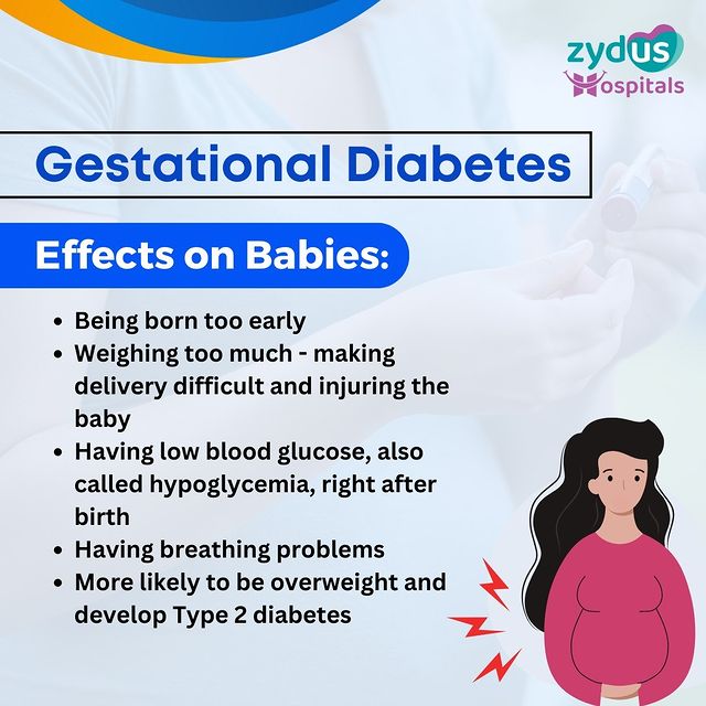 Effects of Gestational Diabetes can also be observed on the babies of the pregnant mothers suffering from it.
To know more, consult with our team of experts at the Zydus Diabetes Clinic: 079 6619 0300 / 0372

#Diabetes #DiabetesMellitus #GestationalDiabetes #Effects #EffectsOnBabies #GestationalDiabetesEffectsOnBabies #Pregnancy #DiabetesDuringPregnancy #DiabetesAwareness #DiabetesCare #HealthCheck #HealthyLifestyle #DiabetesClinic #ZydusExperts #Healthcare #ZydusHospitals #BestHospitalsInAhmedabad #Ahmedabad #Gujarat