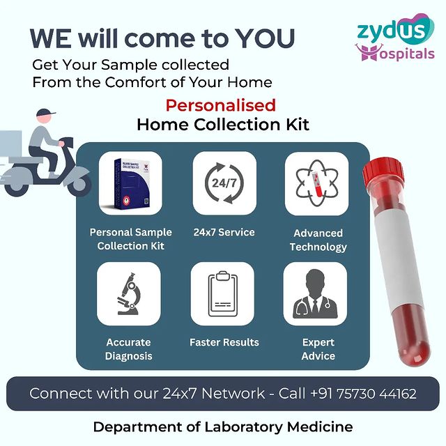 Experience convenience and personalized care with our Home Blood Sample Collection services.

Skip the trip to the lab and let our professionals come to you - offering hassle free sample collection from the comfort of your home, while ensuring timely & accurate results with peace of mind.

To avail the service, connect our Department of Laboratory Medicine - call: +91 75730 44162

#Lab #Laboratory #LaboratoryMedicine #DepartmentOfLaboratoryMedicine #Testing #LabTesting #Samples #BloodTest #BloodSamples #SampleCollection #HomeCollectionKit #BloodSampleCollection #HomeService #Pathology #HealthCare #ZydusHospitals #BestHealthCareInAhmedabad #BestHospitalInAhmedabad #Ahmedabad
