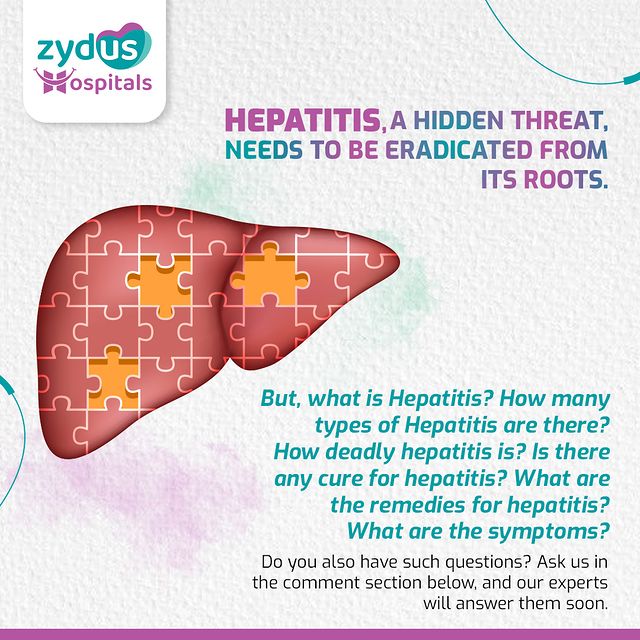 Taking down a hidden threat like Hepatitis seems a little far-fetched, doesn't it? However, with the right guidance, it is possible. At Zydus Hospitals, we believe in educating people about hepatitis and providing them with essential knowledge and preventive measures.

This World Hepatitis Day, don't hesitate to ask questions and share your concerns in the comments section to receive personalized advice from our expert Doctors. Let's fight hepatitis together.
.
.
.
.
.
#WorldHepatitisDay #HepatitisAwareness #HepatitisPrevention #HiddenThreat #HealthEducation #ZydusHospitals #ExpertDoctors #HealthcareGuidance #PreventiveMeasures #HealthcareSupport #HealthcareAwareness #HepatitisFight #HepatitisEducation #AskQuestions #HealthcareCommunity #ZydusHealthcare #LeadingMedicalCare #HepatitisPrevention #HepatitisKnowledge #HepatitisConcerns #HealthcareExperts #HealthcareInitiative #HealthAwareness #HealthAndWellness #HepatitisSupport #UnlockYourMobility #ZydusPride #HealthcareEducation
