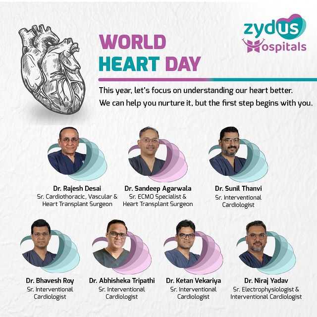 On World Heart Day, Zydus Hospitals wishes you a healthy and strong heart. Your well-being is our priority, and we're committed to keeping your heart in the best state possible.
Remember, when you take care of your heart, it will take care of you.

#WorldHeartDay #HeartHealth #HealthyHeart #HeartWellness #CardiovascularHealth #ZydusHospitals #HeartCare #WellBeing #HeartDiseasePrevention #HeartHealthTips #HeartAwareness #HealthAndWellness #HeartMatters #Cardiology #HeartCareCenter #HealthPriority #StayHealthy #HeartDisease #HealthyLifestyle #HeartProtection #HealthIsWealth #ZydusCentric #LinkedinTrending #HeartSafety #HeartStrong #HeartHappy #HeartAware #HeartFitness