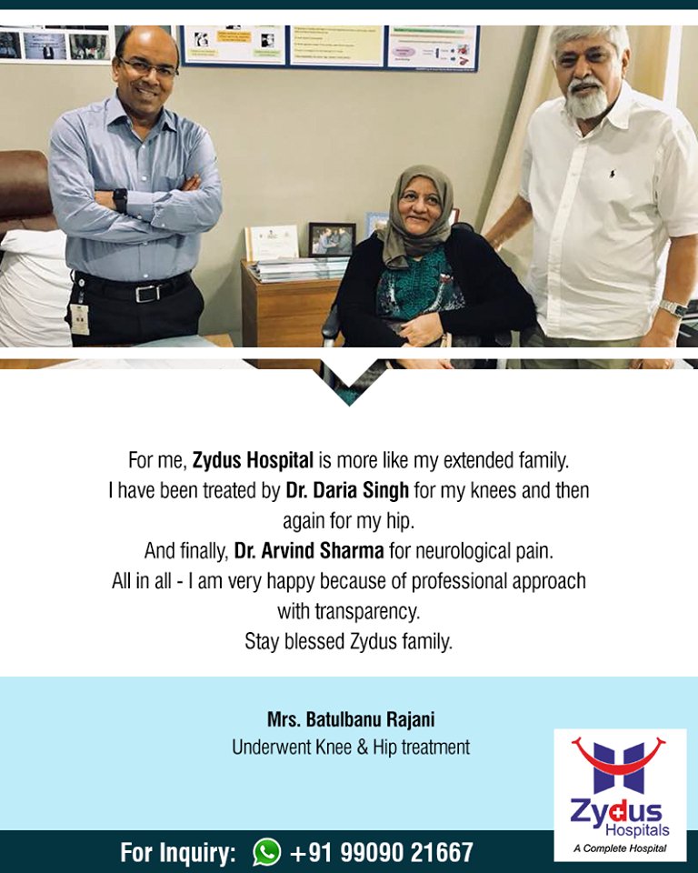 We believe in spreading smiles of Good Health!

#RealPeopleRealStories #ZydusHospitals #StayHealthy #Ahmedabad #GoodHealth #PatientTestimonials #Testimonials https://t.co/O9gdiaV6Wi