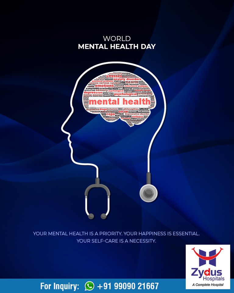 Your mental health is a priority. Your happiness is essential. Your self-care is a necessity.

#WorldMentalHealthDay #ZydusHospitals #StayHealthy #Ahmedabad #GoodHealth https://t.co/i1UwRjrpjY