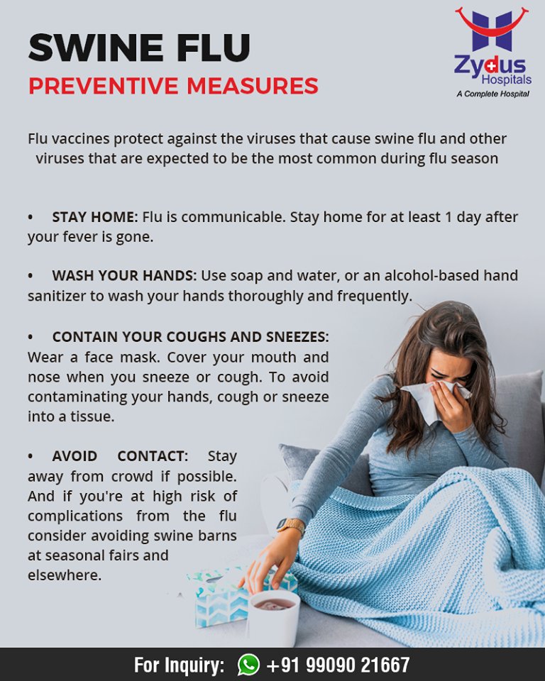 Follow these preventive measures to keep yourself from Swine flu.

#SwineFlu #PreventiveMeasuresForSwineFlu #ZydusHospitals #StayHealthy #Ahmedabad #GoodHealth https://t.co/gYNn8t5OOs