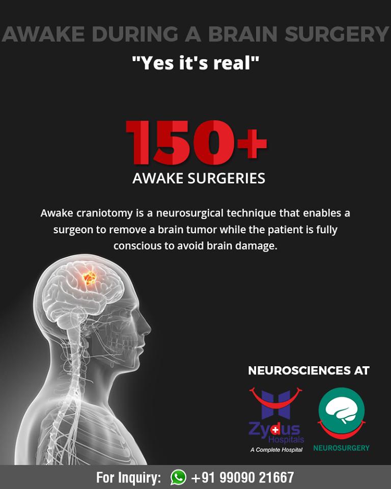 Awake craniotomy is a neurosurgical technique that enables a surgeon to remove a brain tumor while the patient is fully conscious to avoid brain damage.

#DidYouKnow #ZydusHospitals #Ahmedabad #GoodHealth #WeCare https://t.co/6H55XKnQ7A