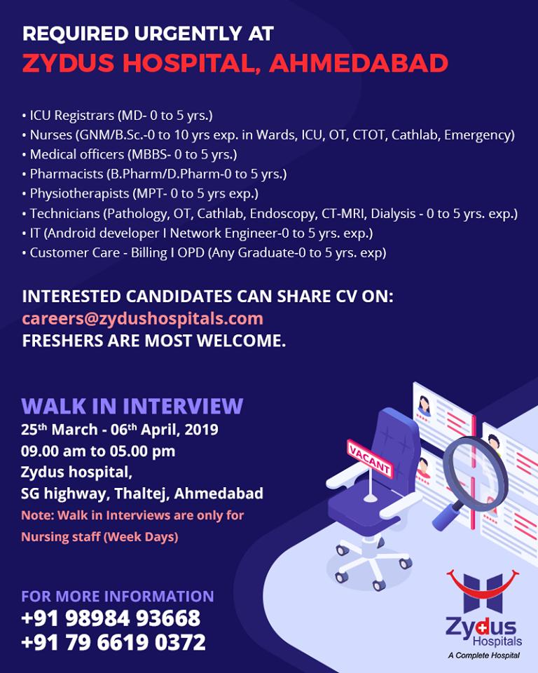 Spread the word.

#ZydusHospitals #Ahmedabad #GoodHealth #WeCare #Jobopenings
Spread the word.

#ZydusHospitals #Ahmedabad #GoodHealth #WeCare #Jobopenings https://t.co/LjQ908LZPH
