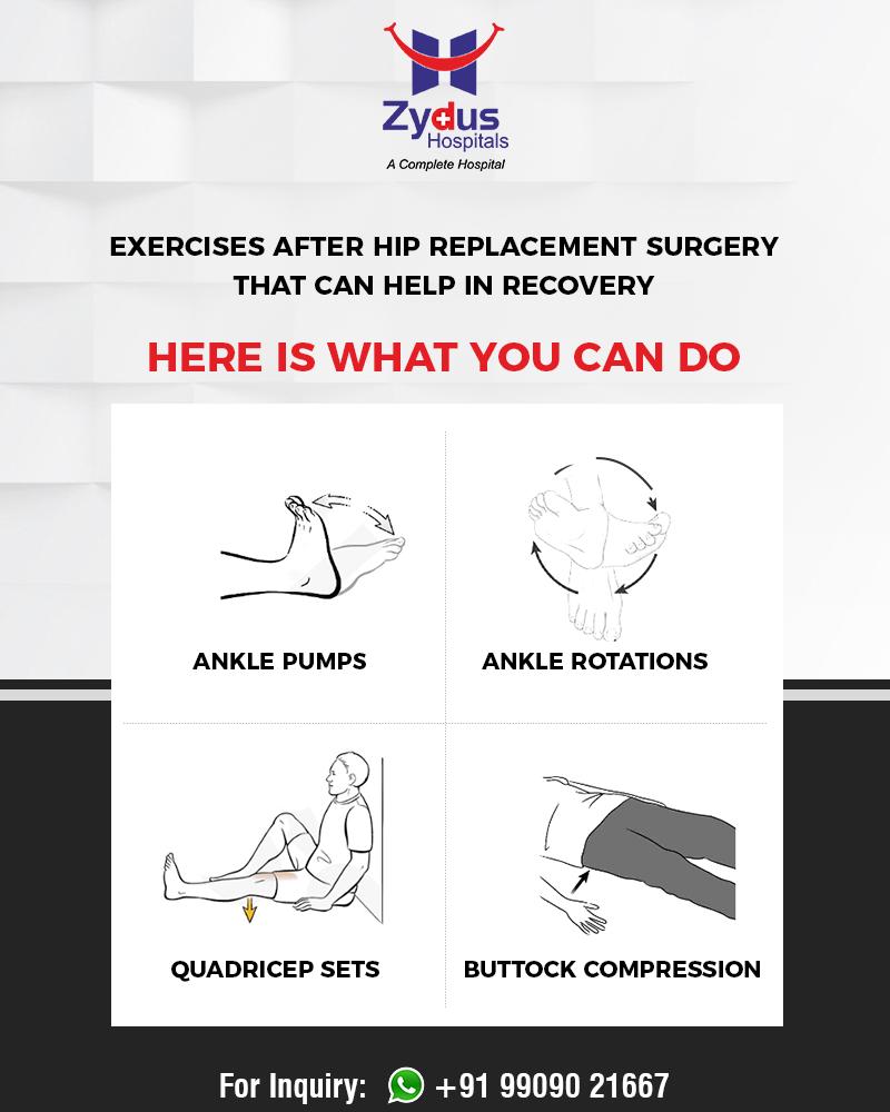 Exercises after Hip Replacement Surgery that can help in quick recovery.

#ZydusHospitals #Ahmedabad #GoodHealth #WeCare https://t.co/R2YbVWxE9o