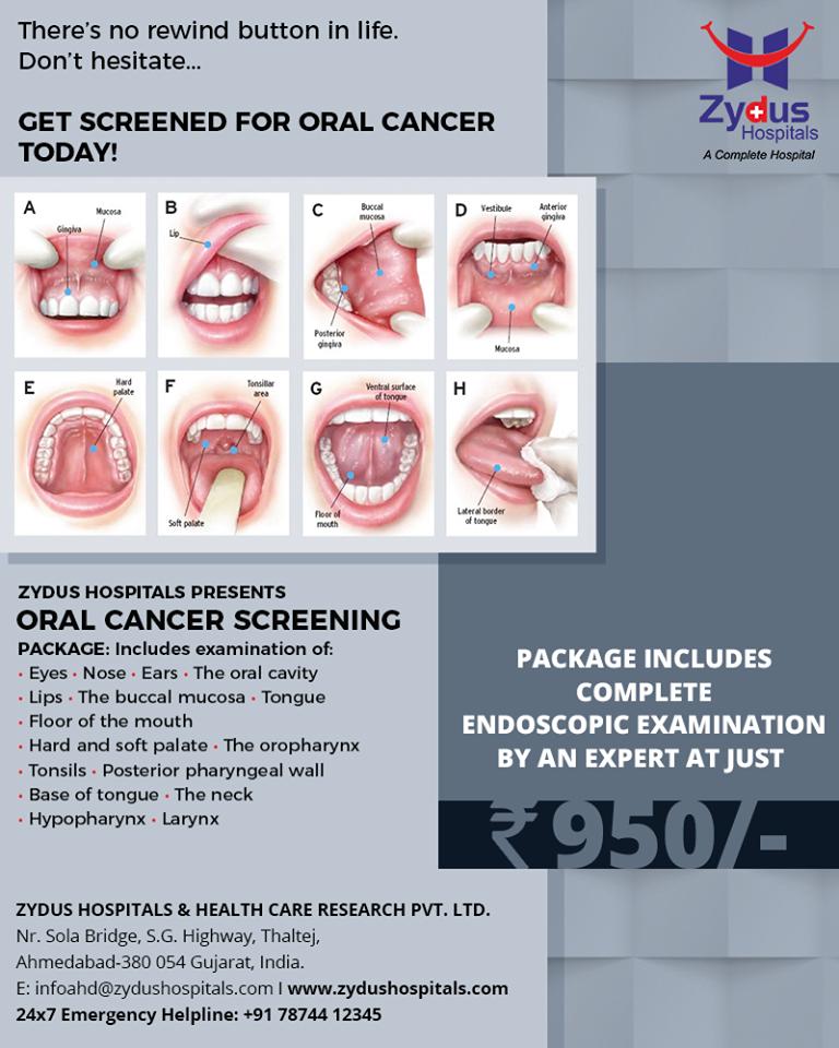 Don't hesitate, get screened for oral cancer today! 

#OralCancerScreening #OralCancerAwareness #ZydusHospitals #Ahmedabad #GoodHealth #WeCare https://t.co/JeTGsC4iZU