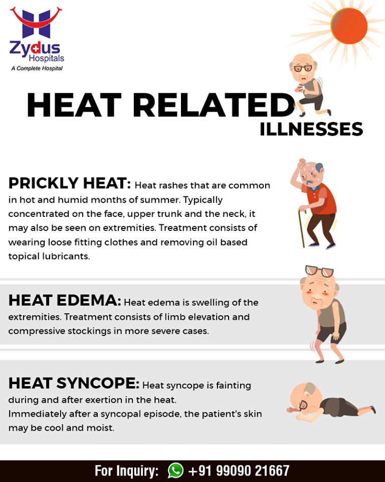Stay alert during summers against these heat-related illnesses!

#ZydusHospitals #Ahmedabad #GoodHealth #WeCare #HeatStroke #Summer #AhmedabadSummer #SummerCare https://t.co/jYeZLk2LYS